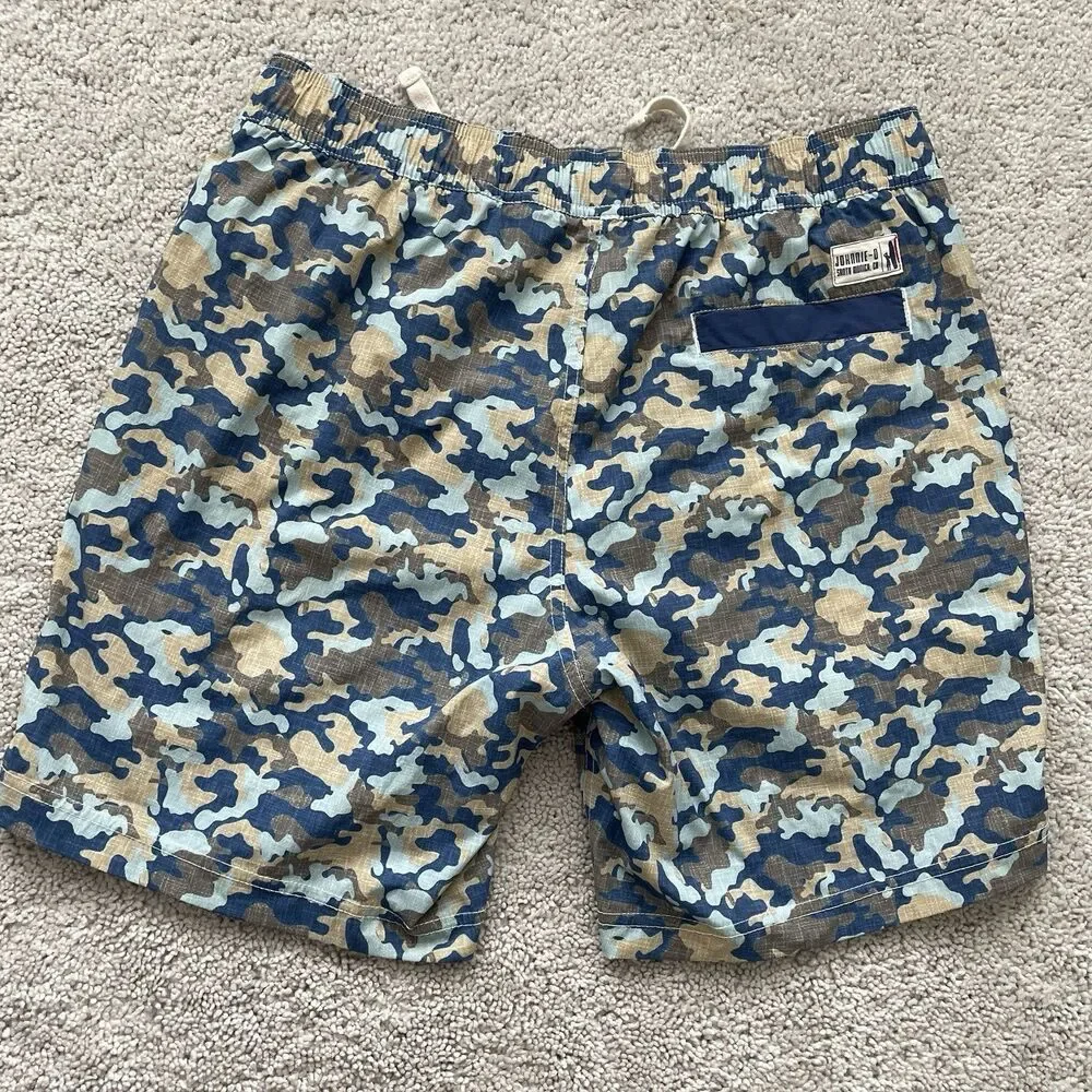 Johnnie O Trunks Mens Camo Swimwear Athleisure Nautical Trunks 29Wx7L